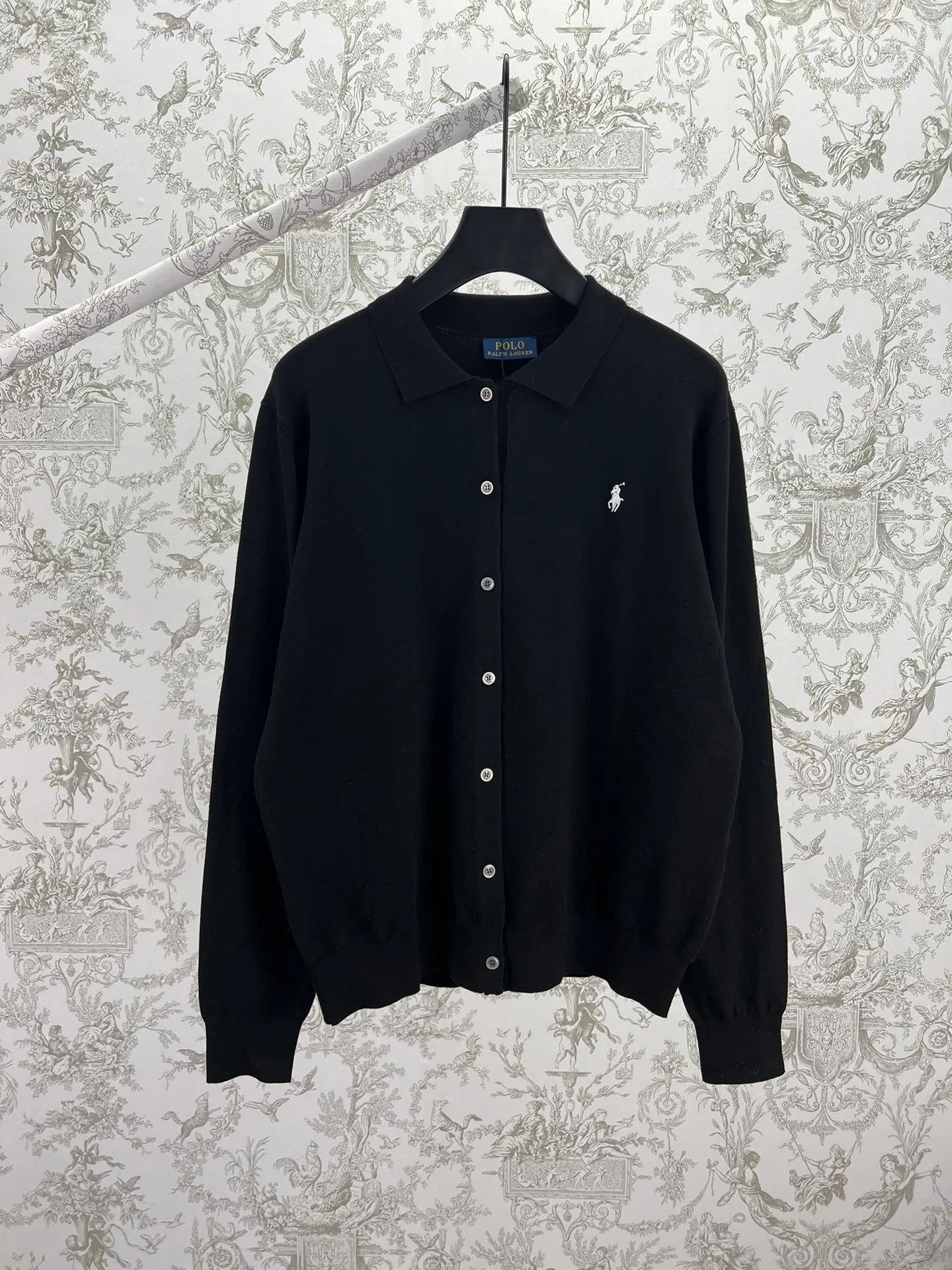 P470 polo 25ss new slim fit polo collar knitted cardigan with classic embroidery on the chest. High version. Size: S.M.L.XL.